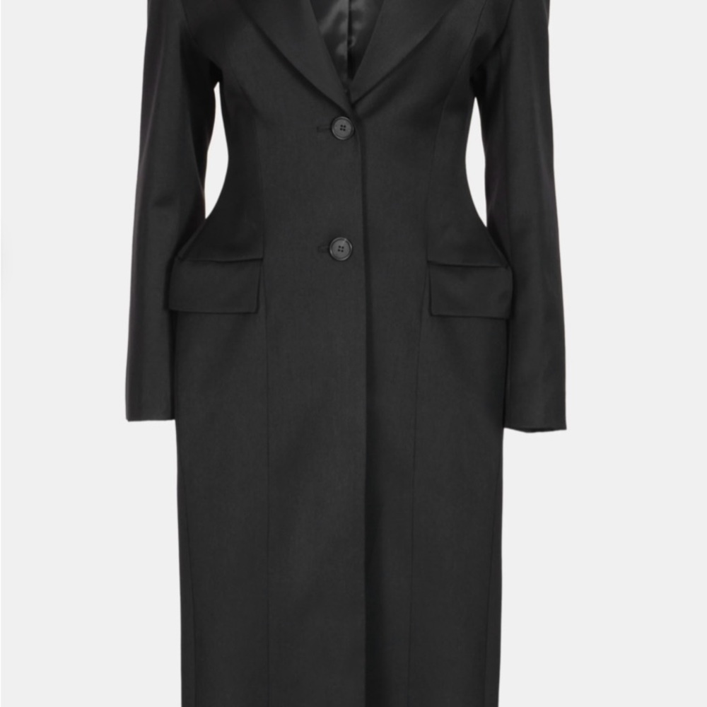 SOURCE UNKNOWN DESIGNER HOURGLASS BLACK WOMEN COAT SIZE M SOLD OUT! MARP:$1095